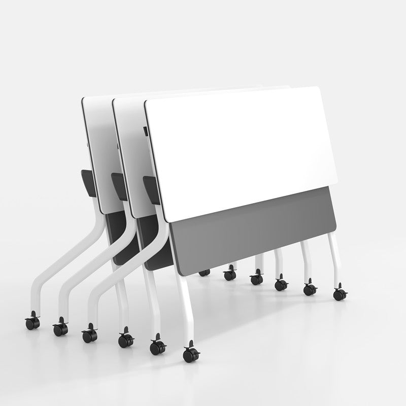 Manufactured Wood Top Writing Desk Folding Modern Desk with Caster Wheels Clearhalo 'furn' 'furn_office_desk' 'Furniture' 'Office Desks' 'Office Furniture' 'office_desk' 5321673