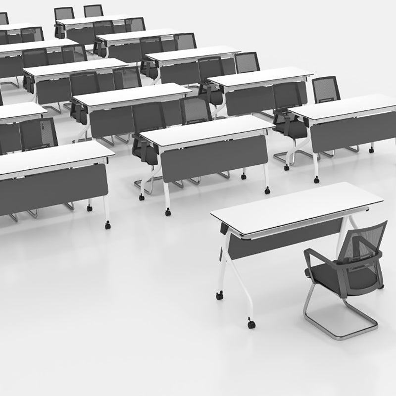 Manufactured Wood Top Writing Desk Folding Modern Desk with Caster Wheels Clearhalo 'furn' 'furn_office_desk' 'Furniture' 'Office Desks' 'Office Furniture' 'office_desk' 5321675