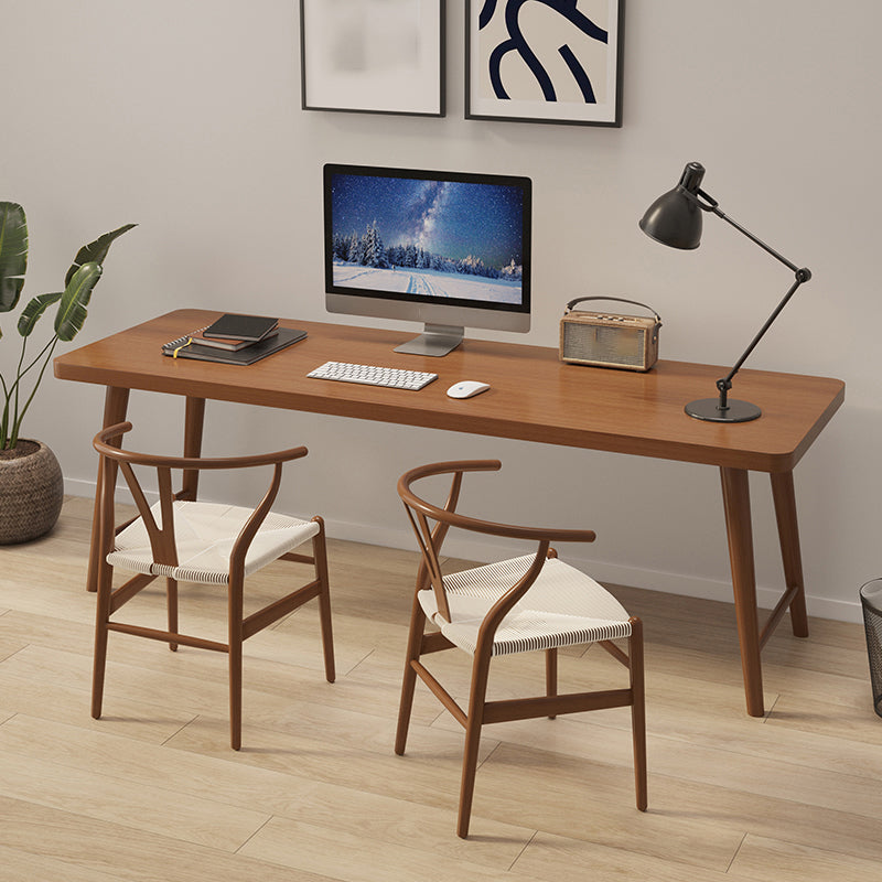 Contemporary H-Shape Writing Desk Rectangular Solid Wood Office Desk Clearhalo 'furn' 'furn_office_desk' 'Furniture' 'Office Desks' 'Office Furniture' 'office_desk' 5321682