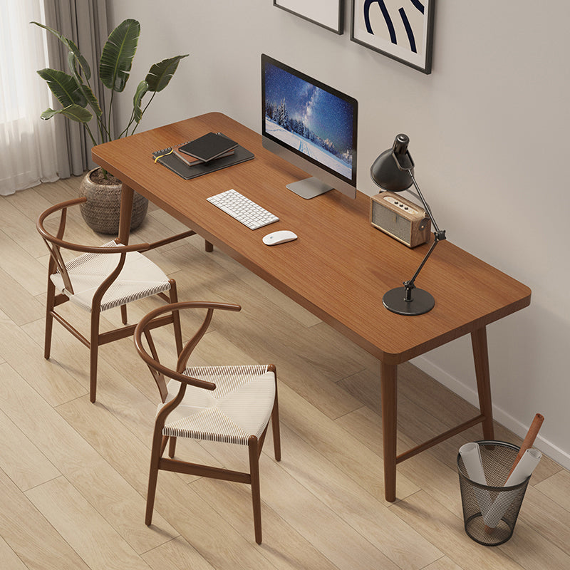 Contemporary H-Shape Writing Desk Rectangular Solid Wood Office Desk Clearhalo 'furn' 'furn_office_desk' 'Furniture' 'Office Desks' 'Office Furniture' 'office_desk' 5321684
