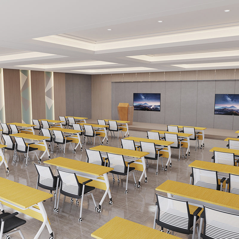 Modern Folding Writing Desk Manufactured Wood Top Desk with Caster Wheels Clearhalo 'furn' 'furn_office_desk' 'Furniture' 'Office Desks' 'Office Furniture' 'office_desk' 5321715