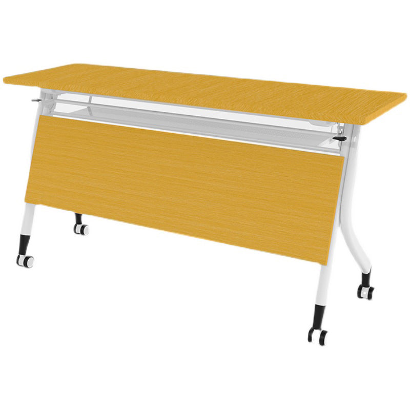 Modern Folding Writing Desk Manufactured Wood Top Desk with Caster Wheels Clearhalo 'furn' 'furn_office_desk' 'Furniture' 'Office Desks' 'Office Furniture' 'office_desk' 5321718