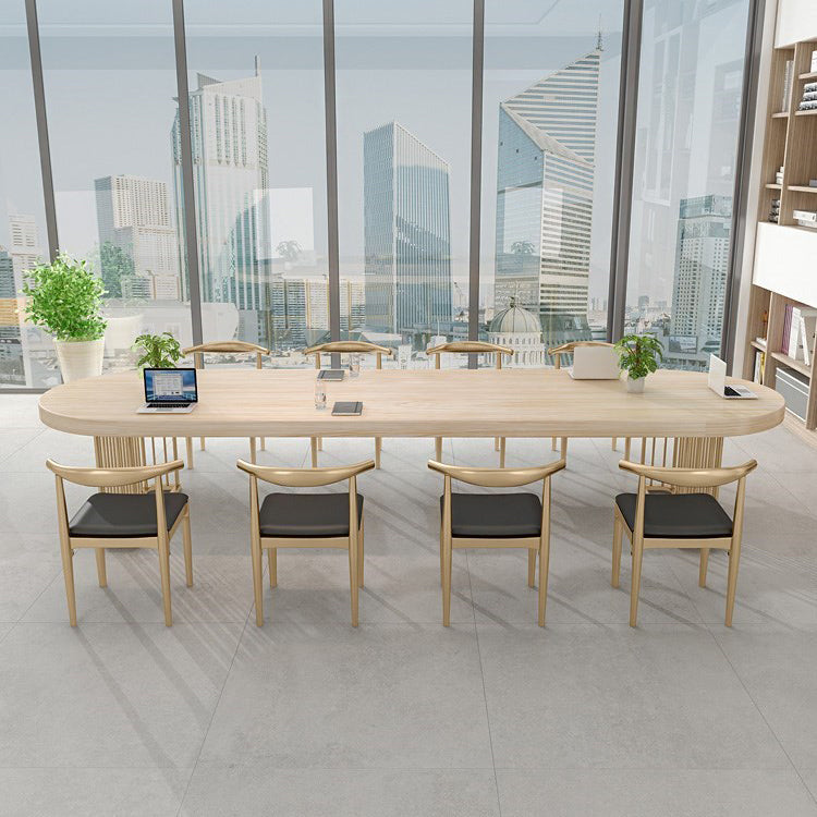 Escritorio de oficina de estilo contemporáneo Reunión ovalada de madera maciza escritura de escritura