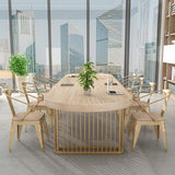 Escritorio de oficina de estilo contemporáneo Reunión ovalada de madera maciza escritura de escritura