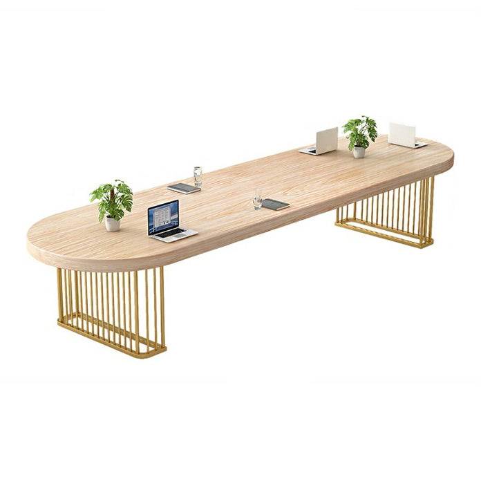 Escritorio de oficina de estilo contemporáneo Reunión ovalada de madera maciza escritura de escritura