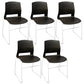 Chrome Metal Frame Modern Conference Chair Armless Computer Desk Chair Black 5 Piece Set Sled Clearhalo 'furn' 'furn_office_chair' 'Furniture' 'Office Chairs' 'Office Furniture' 'office_chair' 5321856