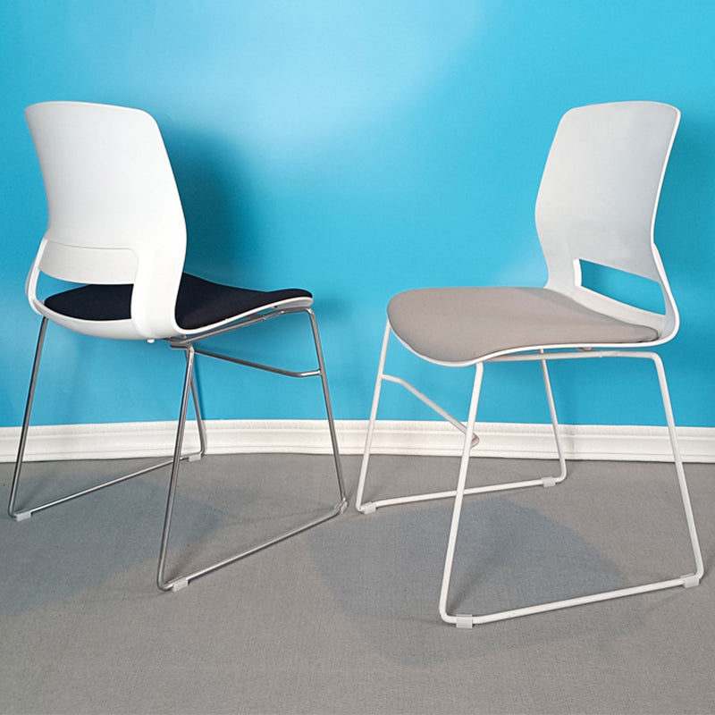 Chrome Metal Frame Modern Conference Chair Armless Computer Desk Chair Clearhalo 'furn' 'furn_office_chair' 'Furniture' 'Office Chairs' 'Office Furniture' 'office_chair' 5321857