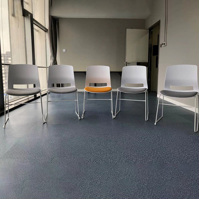 Chrome Metal Frame Modern Conference Chair Armless Computer Desk Chair Clearhalo 'furn' 'furn_office_chair' 'Furniture' 'Office Chairs' 'Office Furniture' 'office_chair' 5321858