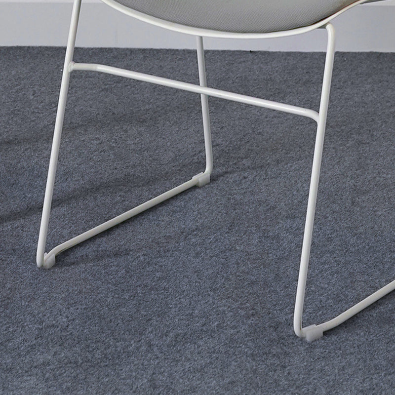 Chrome Metal Frame Modern Conference Chair Armless Computer Desk Chair Clearhalo 'furn' 'furn_office_chair' 'Furniture' 'Office Chairs' 'Office Furniture' 'office_chair' 5321860