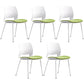 Chrome Metal Frame Modern Conference Chair Armless Computer Desk Chair White-Green 5 Piece Set Four Legs Clearhalo 'furn' 'furn_office_chair' 'Furniture' 'Office Chairs' 'Office Furniture' 'office_chair' 5321861