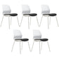 Chrome Metal Frame Modern Conference Chair Armless Computer Desk Chair White-Black 5 Piece Set Four Legs Clearhalo 'furn' 'furn_office_chair' 'Furniture' 'Office Chairs' 'Office Furniture' 'office_chair' 5321863