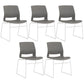 Chrome Metal Frame Modern Conference Chair Armless Computer Desk Chair Silver Gray 5 Piece Set Sled Clearhalo 'furn' 'furn_office_chair' 'Furniture' 'Office Chairs' 'Office Furniture' 'office_chair' 5321867