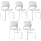 Chrome Metal Frame Modern Conference Chair Armless Computer Desk Chair White 5 Piece Set Sled Clearhalo 'furn' 'furn_office_chair' 'Furniture' 'Office Chairs' 'Office Furniture' 'office_chair' 5321876