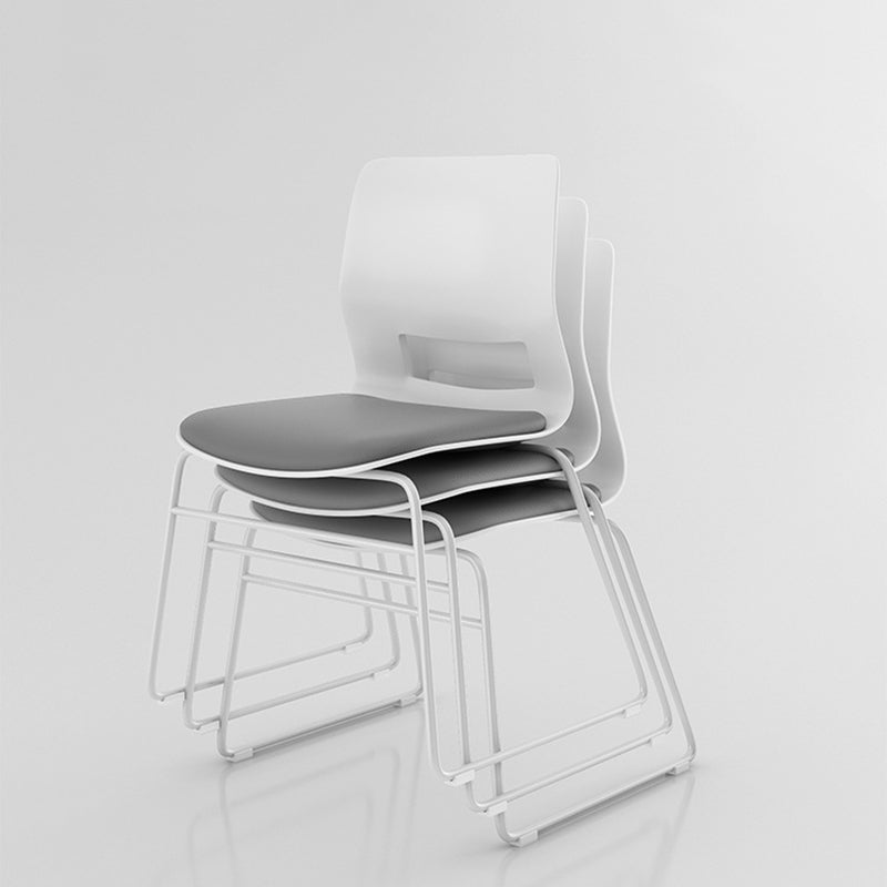 Chrome Metal Frame Modern Conference Chair Armless Computer Desk Chair Clearhalo 'furn' 'furn_office_chair' 'Furniture' 'Office Chairs' 'Office Furniture' 'office_chair' 5321877