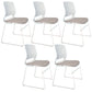 Chrome Metal Frame Modern Conference Chair Armless Computer Desk Chair White-Gray 5 Piece Set Sled Clearhalo 'furn' 'furn_office_chair' 'Furniture' 'Office Chairs' 'Office Furniture' 'office_chair' 5321878