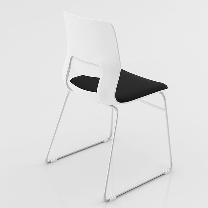 Chrome Metal Frame Modern Conference Chair Armless Computer Desk Chair Clearhalo 'furn' 'furn_office_chair' 'Furniture' 'Office Chairs' 'Office Furniture' 'office_chair' 5321880