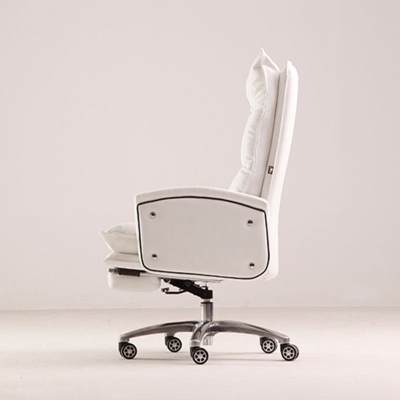 Modern Upholstered Task Chair Faux Leather Arm Chair with Wheels Clearhalo 'furn' 'furn_office_chair' 'Furniture' 'Office Chairs' 'Office Furniture' 'office_chair' 5322036