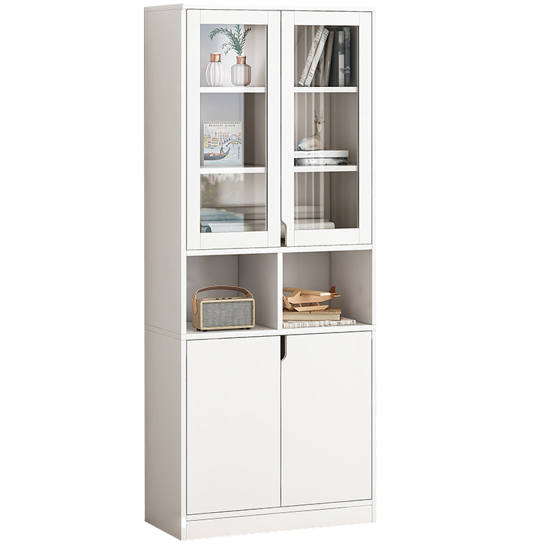 Standard Book Shelf Scandinavian Shelf Bookcase for Study Room 23.6"L x 11.8"W x 72.0"H White Glass Clearhalo 'Bookcases' 'furn' 'furn_bookcases' 'Furniture' 'Office Furniture' 5322090