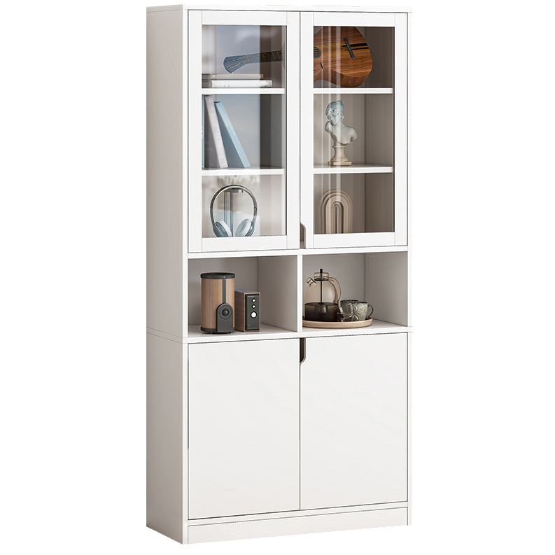 Standard Book Shelf Scandinavian Shelf Bookcase for Study Room 31.5"L x 11.8"W x 72.0"H White Glass Clearhalo 'Bookcases' 'furn' 'furn_bookcases' 'Furniture' 'Office Furniture' 5322091