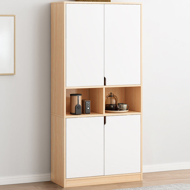 Standard Book Shelf Scandinavian Shelf Bookcase for Study Room 31.5"L x 11.8"W x 72.0"H Natural Wood White Wood Clearhalo 'Bookcases' 'furn' 'furn_bookcases' 'Furniture' 'Office Furniture' 5322095