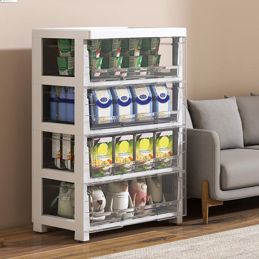 Modern Style Bookshelf in White and Black Color Plastic Bookcase for Office