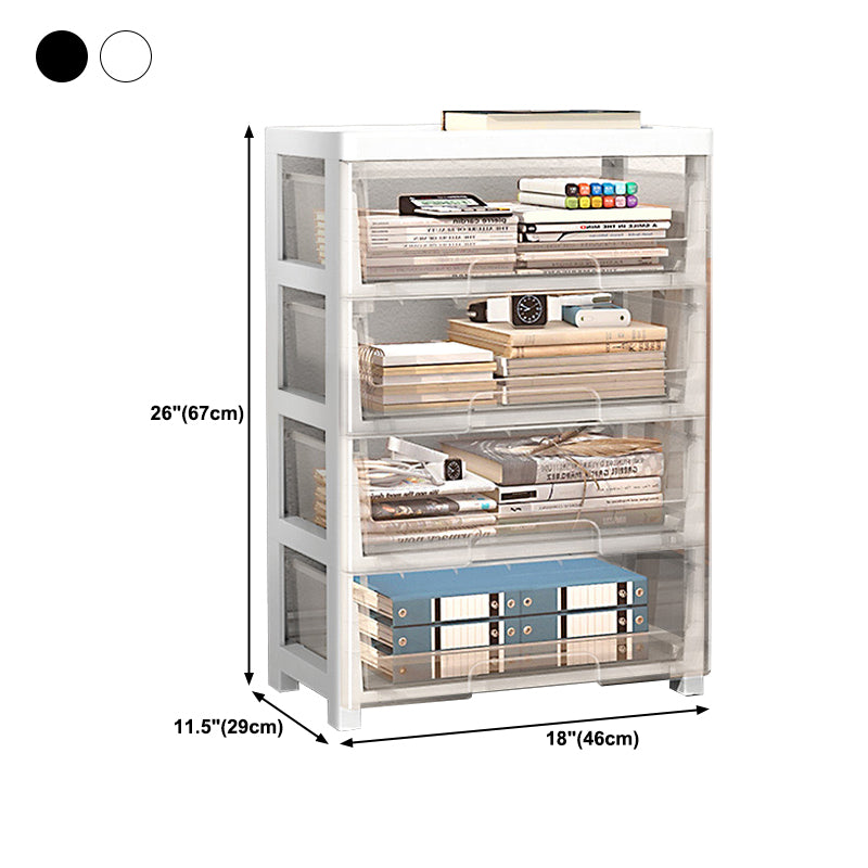 Moderne Style -Bücherregal in weißer und schwarzer Farbe Plastikbuch für Büro