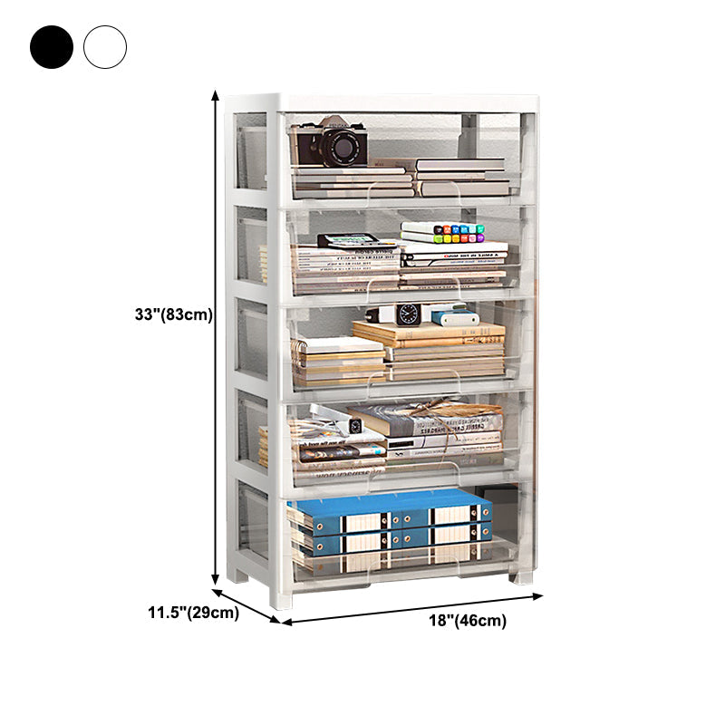 Moderne Style -Bücherregal in weißer und schwarzer Farbe Plastikbuch für Büro