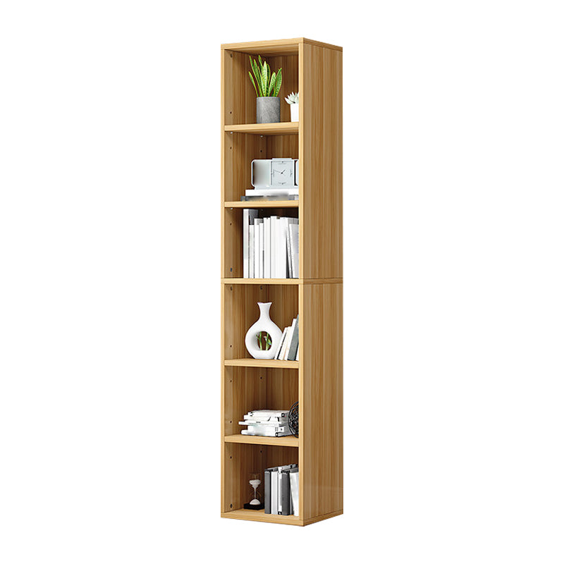 Modern Style Bookshelf Engineer Wood Bookcase for Home Office 11.8"L x 11.8"W x 70.9"H Natural Clearhalo 'Bookcases' 'furn' 'furn_bookcases' 'Furniture' 'Office Furniture' 5322183