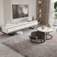 Modern Style Stone TV Stand White Colour Enclosed Storage TV Stand Console with 3 Drawers Clearhalo 'furn' 'furn_tv_stands_entertainment_centers' 'Furniture' 'Living Room Furniture' 'TV Stands & Entertainment Centers' 'TV Stands & Media Storage Furniture' 'tv_stands_entertainment_centers' 5322276
