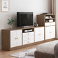 Mobile porta TV in legno in stile scandinavo, consolle porta TV con ripiani e ripiani