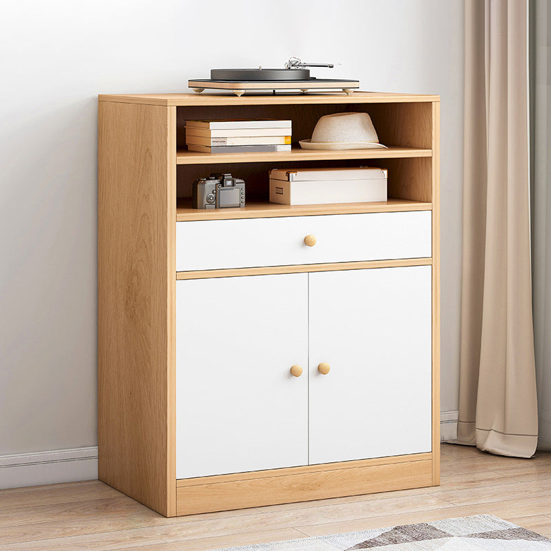Mobile porta TV in legno in stile scandinavo, consolle porta TV con ripiani e ripiani