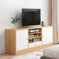 Mobile porta TV in legno in stile scandinavo, consolle porta TV con ripiani e ripiani