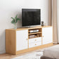 Mobile porta TV in legno in stile scandinavo, consolle porta TV con ripiani e ripiani