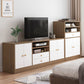 Mobile porta TV in legno in stile scandinavo, consolle porta TV con ripiani e ripiani