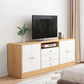 Mobile porta TV in legno in stile scandinavo, consolle porta TV con ripiani e ripiani