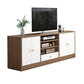 Mobile porta TV in legno in stile scandinavo, consolle porta TV con ripiani e ripiani