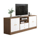 Mobile porta TV in legno in stile scandinavo, consolle porta TV con ripiani e ripiani