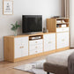 Mobile porta TV in legno in stile scandinavo, consolle porta TV con ripiani e ripiani