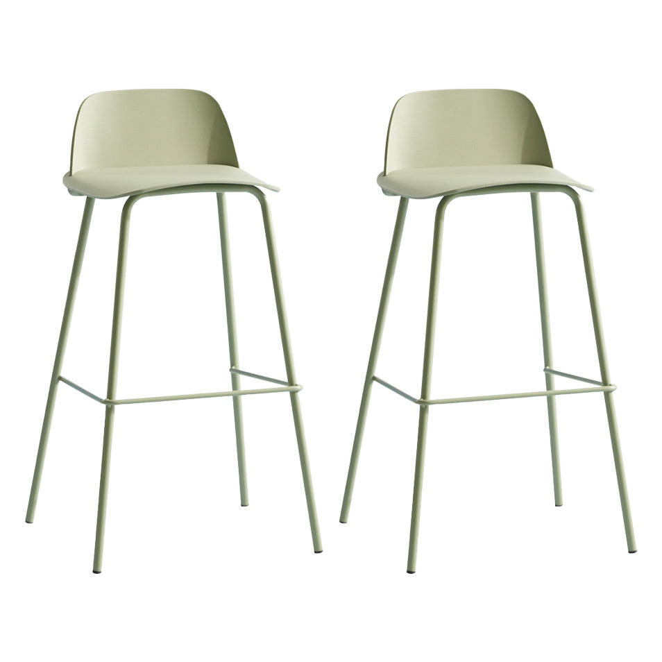 Nordic Style Plastic Barstool Colorful Iron Legs Bar Stool for Living Room Light Green 2 Piece Set Clearhalo 'Bar Furniture' 'Bar Stools' 'bar_stools' 'furn' 'furn_bar_stools' 'Furniture' 'Kitchen & Dining Furniture' 5322386