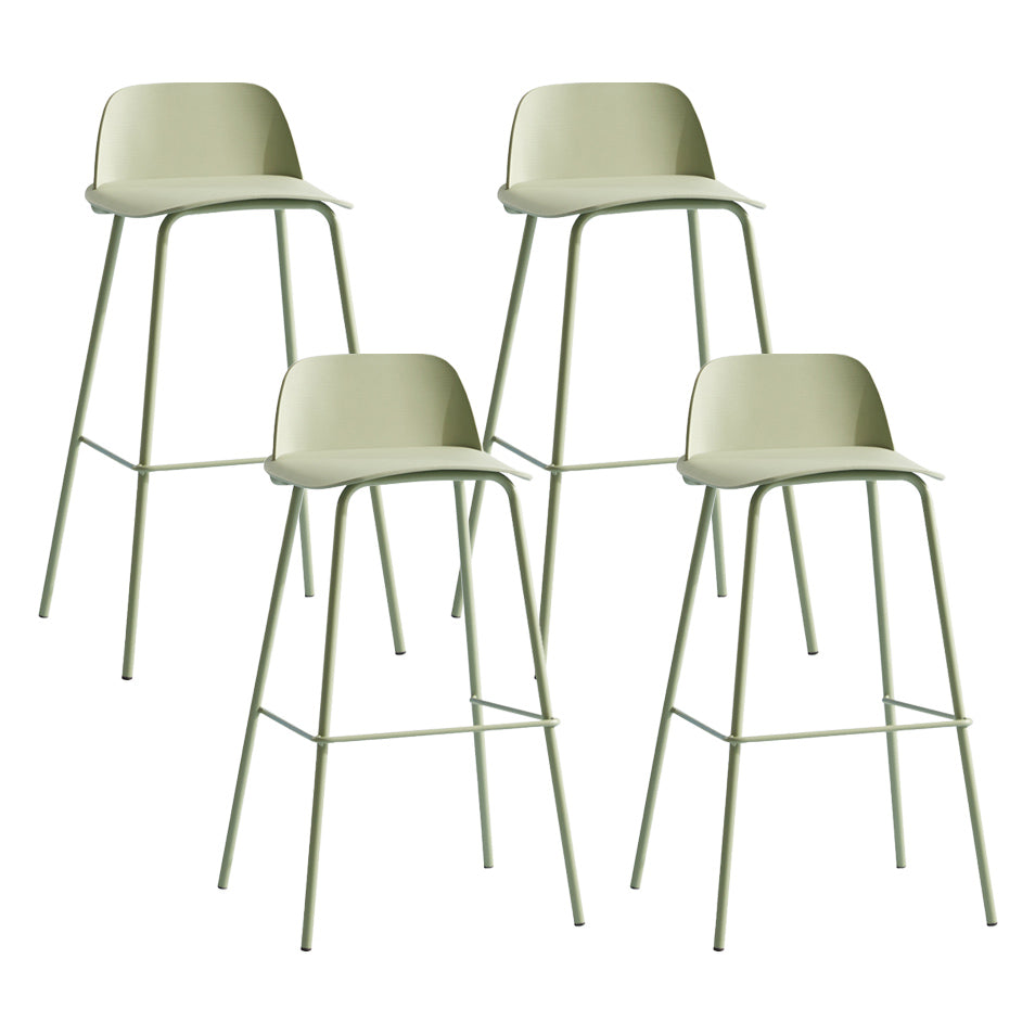 Nordic Style Plastic Barstool Colorful Iron Legs Bar Stool for Living Room Light Green 4 Piece Set Clearhalo 'Bar Furniture' 'Bar Stools' 'bar_stools' 'furn' 'furn_bar_stools' 'Furniture' 'Kitchen & Dining Furniture' 5322388