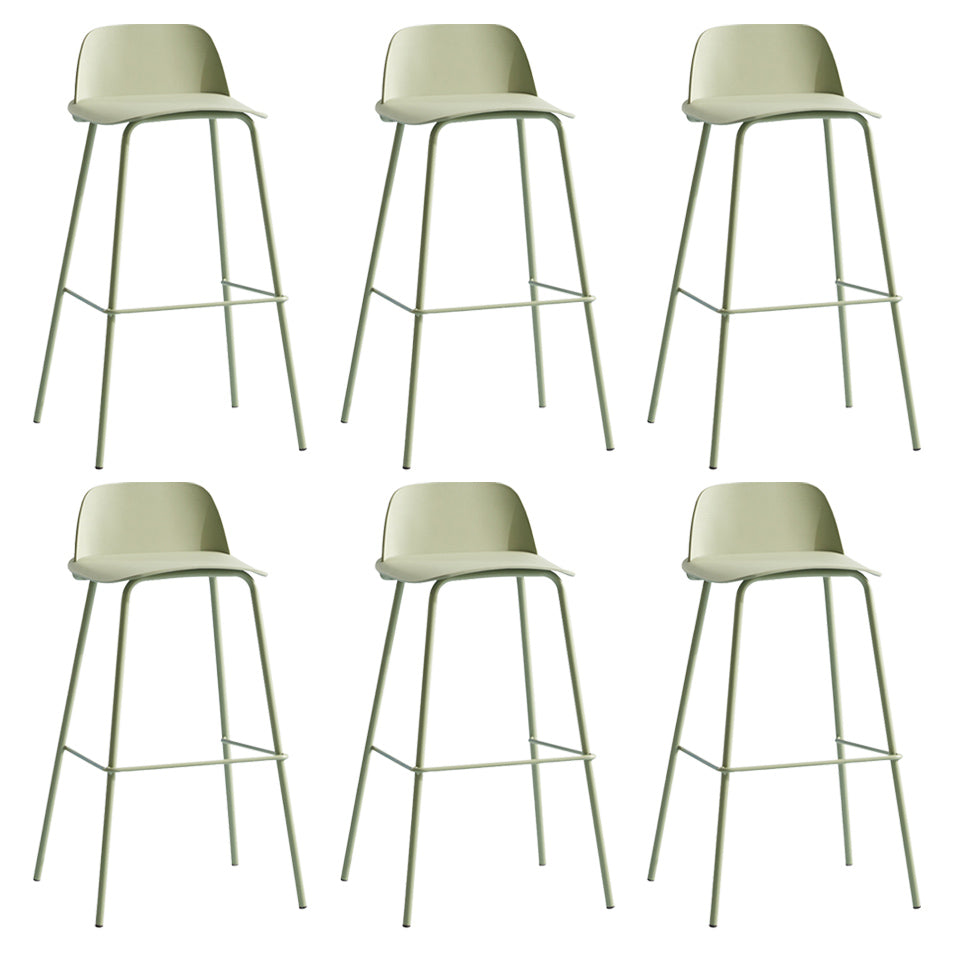 Nordic Style Plastic Barstool Colorful Iron Legs Bar Stool for Living Room Light Green 6 Piece Set Clearhalo 'Bar Furniture' 'Bar Stools' 'bar_stools' 'furn' 'furn_bar_stools' 'Furniture' 'Kitchen & Dining Furniture' 5322390