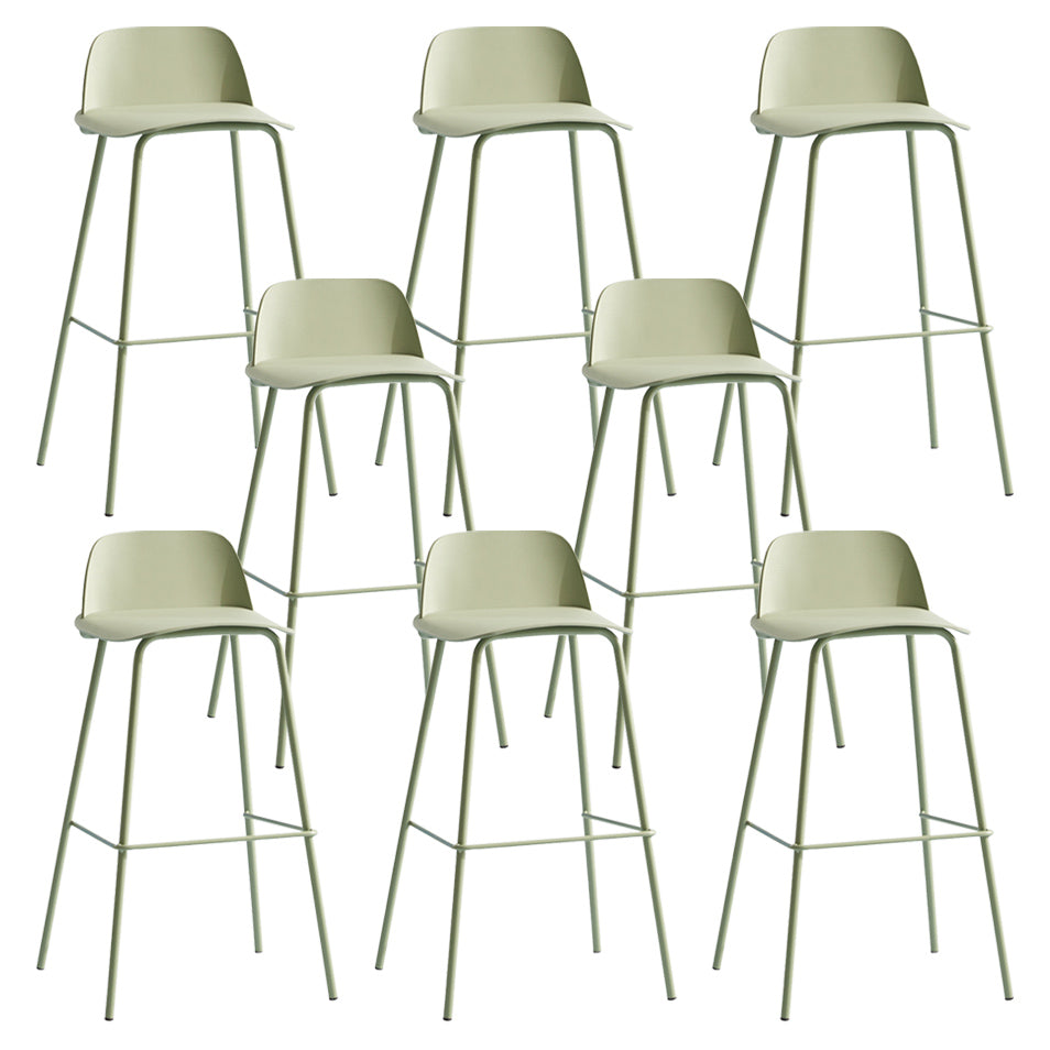 Nordic Style Plastic Barstool Colorful Iron Legs Bar Stool for Living Room Light Green 8 Piece Set Clearhalo 'Bar Furniture' 'Bar Stools' 'bar_stools' 'furn' 'furn_bar_stools' 'Furniture' 'Kitchen & Dining Furniture' 5322391
