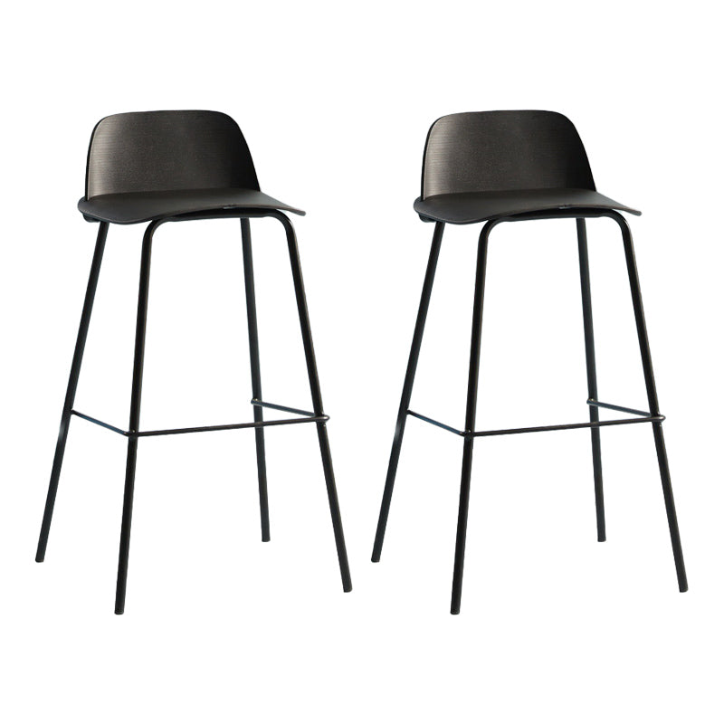 Nordic Style Plastic Barstool Colorful Iron Legs Bar Stool for Living Room Black 2 Piece Set Clearhalo 'Bar Furniture' 'Bar Stools' 'bar_stools' 'furn' 'furn_bar_stools' 'Furniture' 'Kitchen & Dining Furniture' 5322393