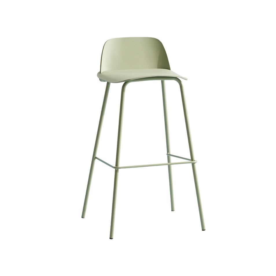 Nordic Style Plastic Barstool Colorful Iron Legs Bar Stool for Living Room Clearhalo 'Bar Furniture' 'Bar Stools' 'bar_stools' 'furn' 'furn_bar_stools' 'Furniture' 'Kitchen & Dining Furniture' 5322394