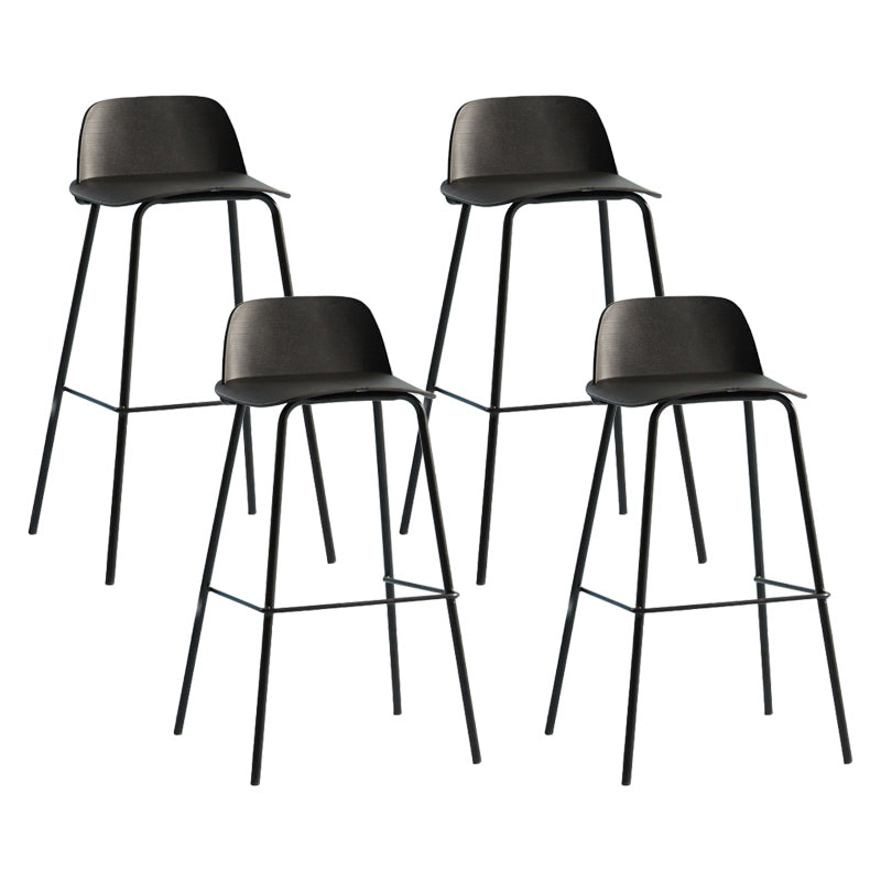 Nordic Style Plastic Barstool Colorful Iron Legs Bar Stool for Living Room Black 4 Piece Set Clearhalo 'Bar Furniture' 'Bar Stools' 'bar_stools' 'furn' 'furn_bar_stools' 'Furniture' 'Kitchen & Dining Furniture' 5322396