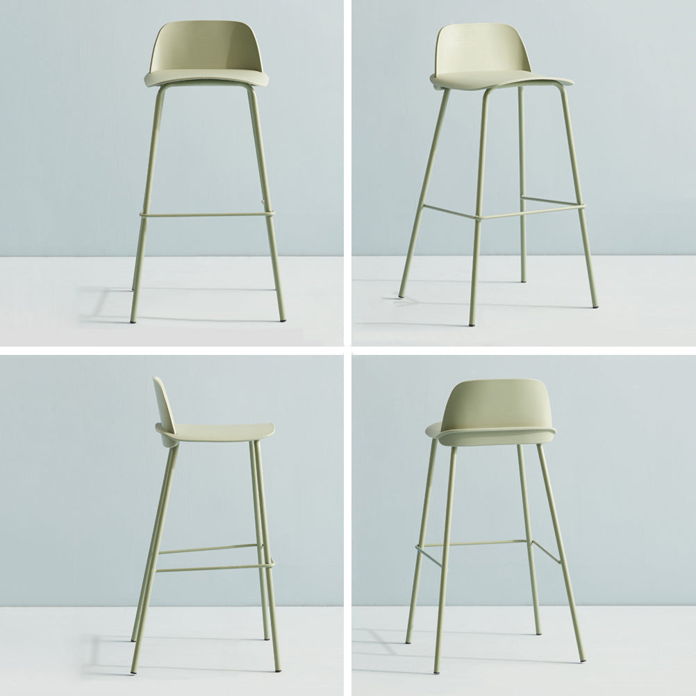 Nordic Style Plastic Barstool Colorful Iron Legs Bar Stool for Living Room Clearhalo 'Bar Furniture' 'Bar Stools' 'bar_stools' 'furn' 'furn_bar_stools' 'Furniture' 'Kitchen & Dining Furniture' 5322399