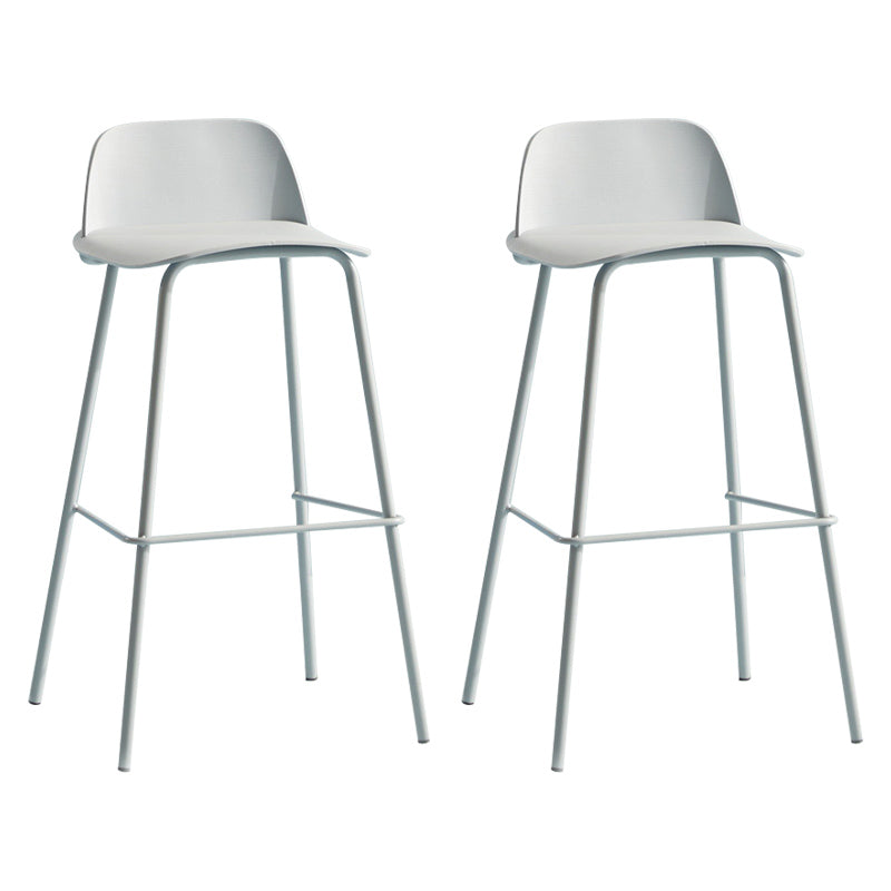 Nordic Style Plastic Barstool Colorful Iron Legs Bar Stool for Living Room Light Blue 2 Piece Set Clearhalo 'Bar Furniture' 'Bar Stools' 'bar_stools' 'furn' 'furn_bar_stools' 'Furniture' 'Kitchen & Dining Furniture' 5322402