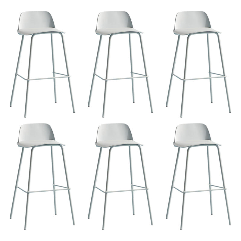 Nordic Style Plastic Barstool Colorful Iron Legs Bar Stool for Living Room Light Blue 6 Piece Set Clearhalo 'Bar Furniture' 'Bar Stools' 'bar_stools' 'furn' 'furn_bar_stools' 'Furniture' 'Kitchen & Dining Furniture' 5322405