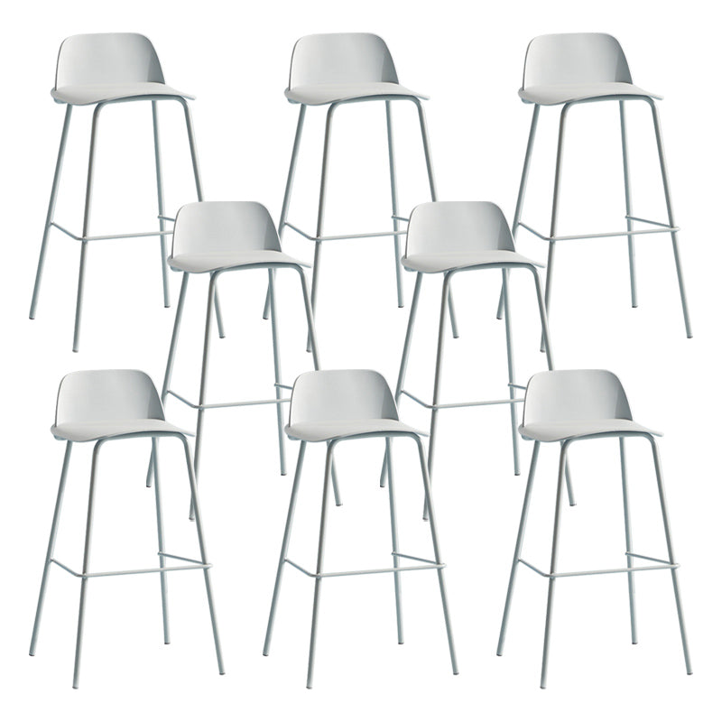 Nordic Style Plastic Barstool Colorful Iron Legs Bar Stool for Living Room Light Blue 8 Piece Set Clearhalo 'Bar Furniture' 'Bar Stools' 'bar_stools' 'furn' 'furn_bar_stools' 'Furniture' 'Kitchen & Dining Furniture' 5322406