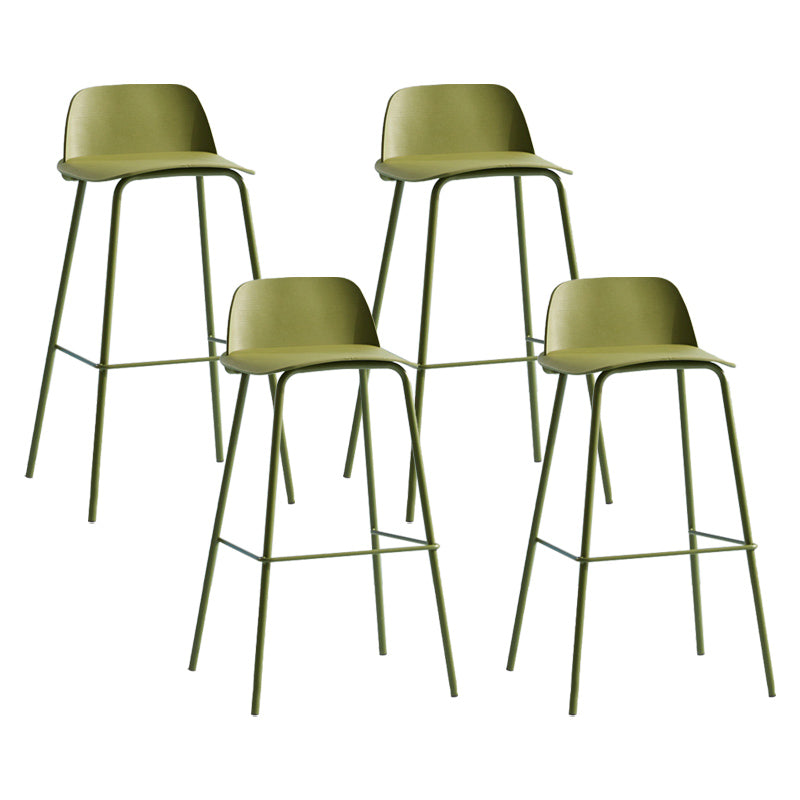 Nordic Style Plastic Barstool Colorful Iron Legs Bar Stool for Living Room Green 4 Piece Set Clearhalo 'Bar Furniture' 'Bar Stools' 'bar_stools' 'furn' 'furn_bar_stools' 'Furniture' 'Kitchen & Dining Furniture' 5322412